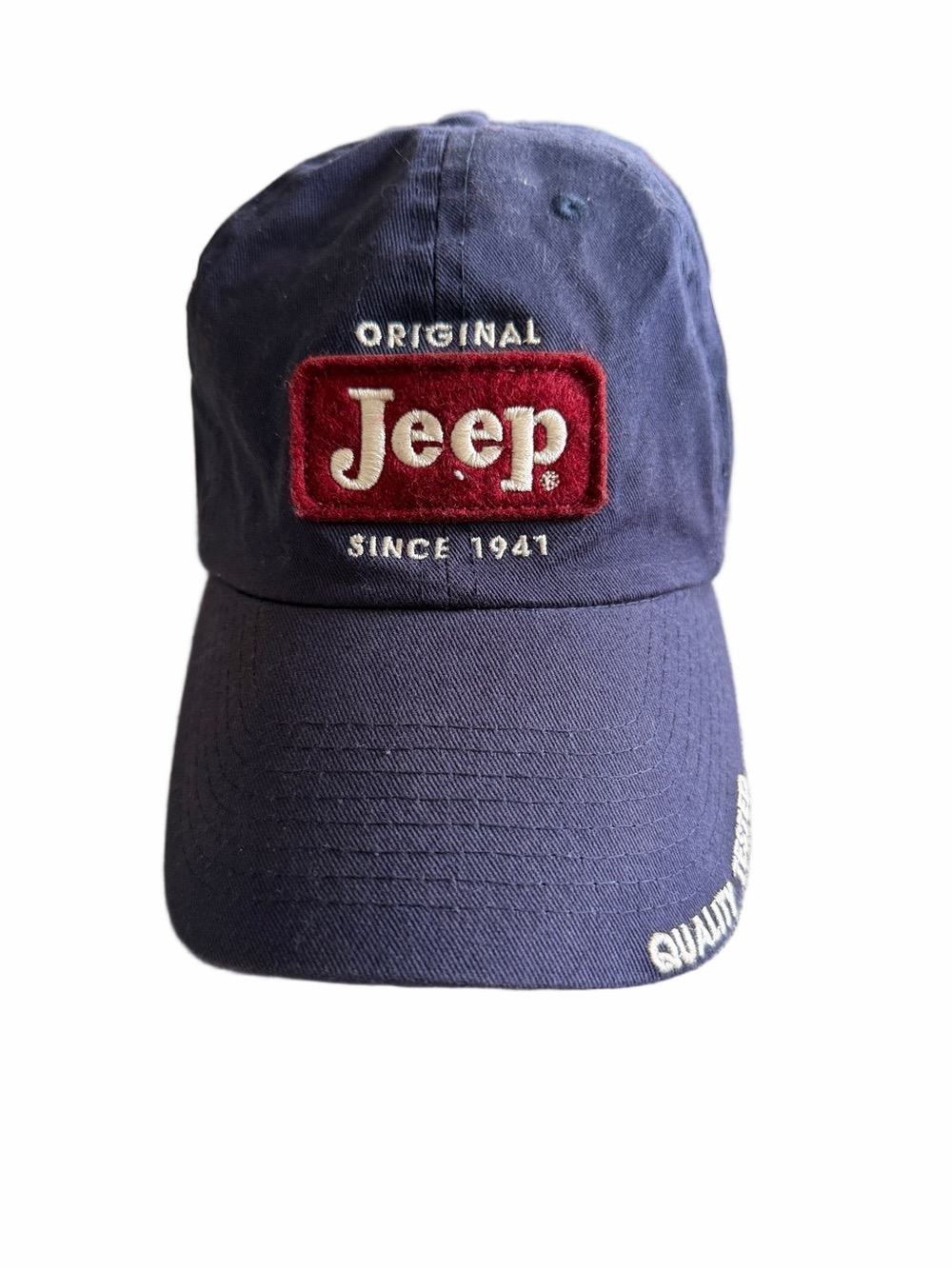 Jeep Classic Navy Baseball Cap – Red Logo Patch Adjustable Hat